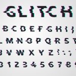 Vector distorted glitch font. Trendy style lettering typeface. Dark Latin letters on white background. 7740406 Vector Art at Vecteezy